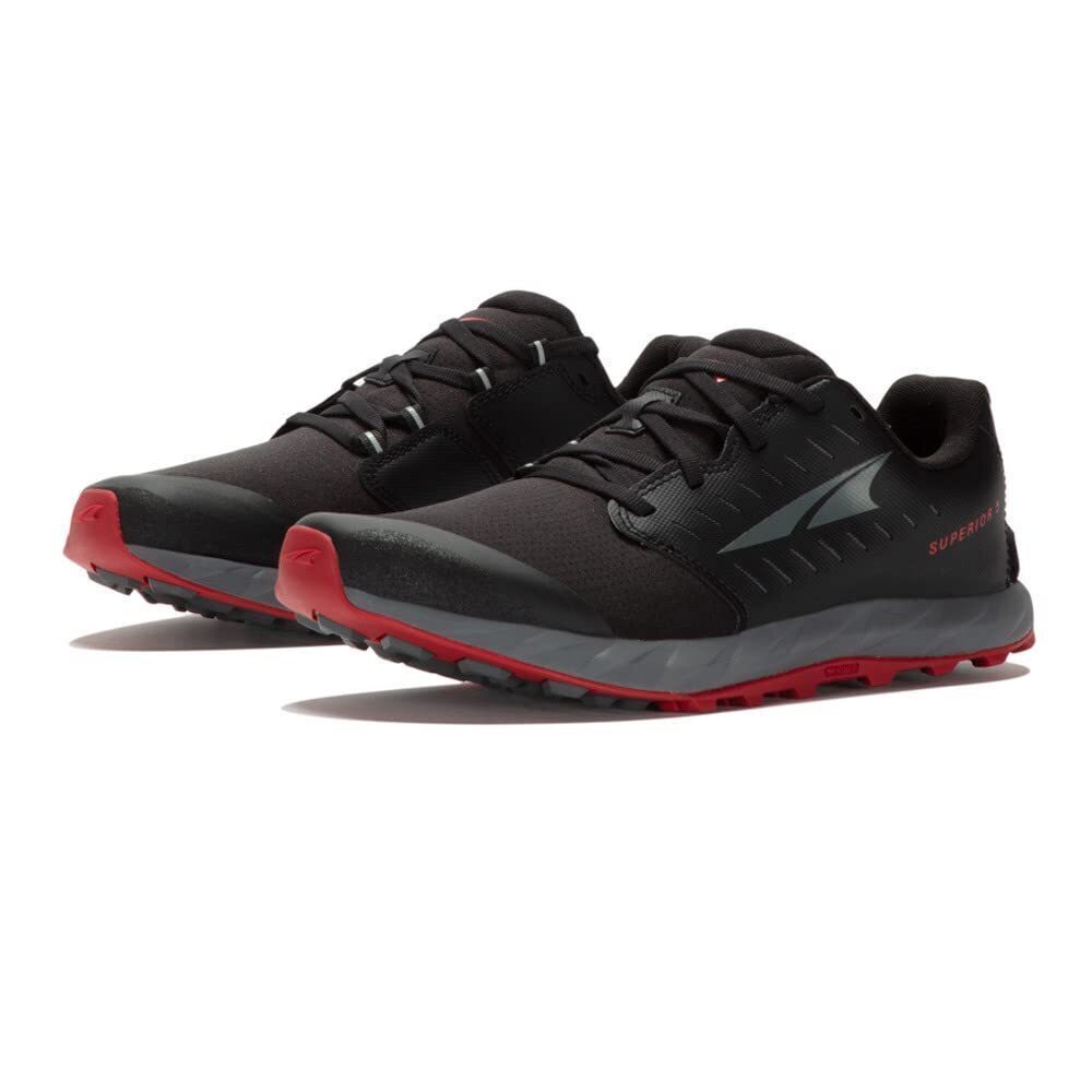 ALTRA Men Superior 5 Trail Running Shoe, Black/Red, 12.5